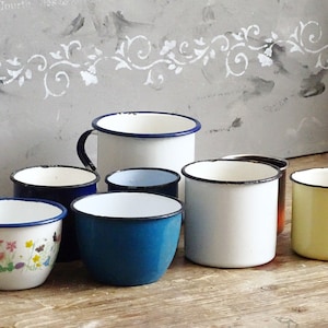 Retro Enamel Coffee Mug: Farmhouse Kitchen Decor