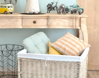 Extra Large Handwoven Wicker Basket: Vintage Farmhouse Storage