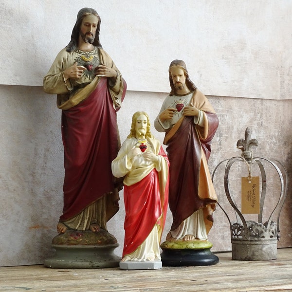 Large Plaster Jesus Statue Etsy