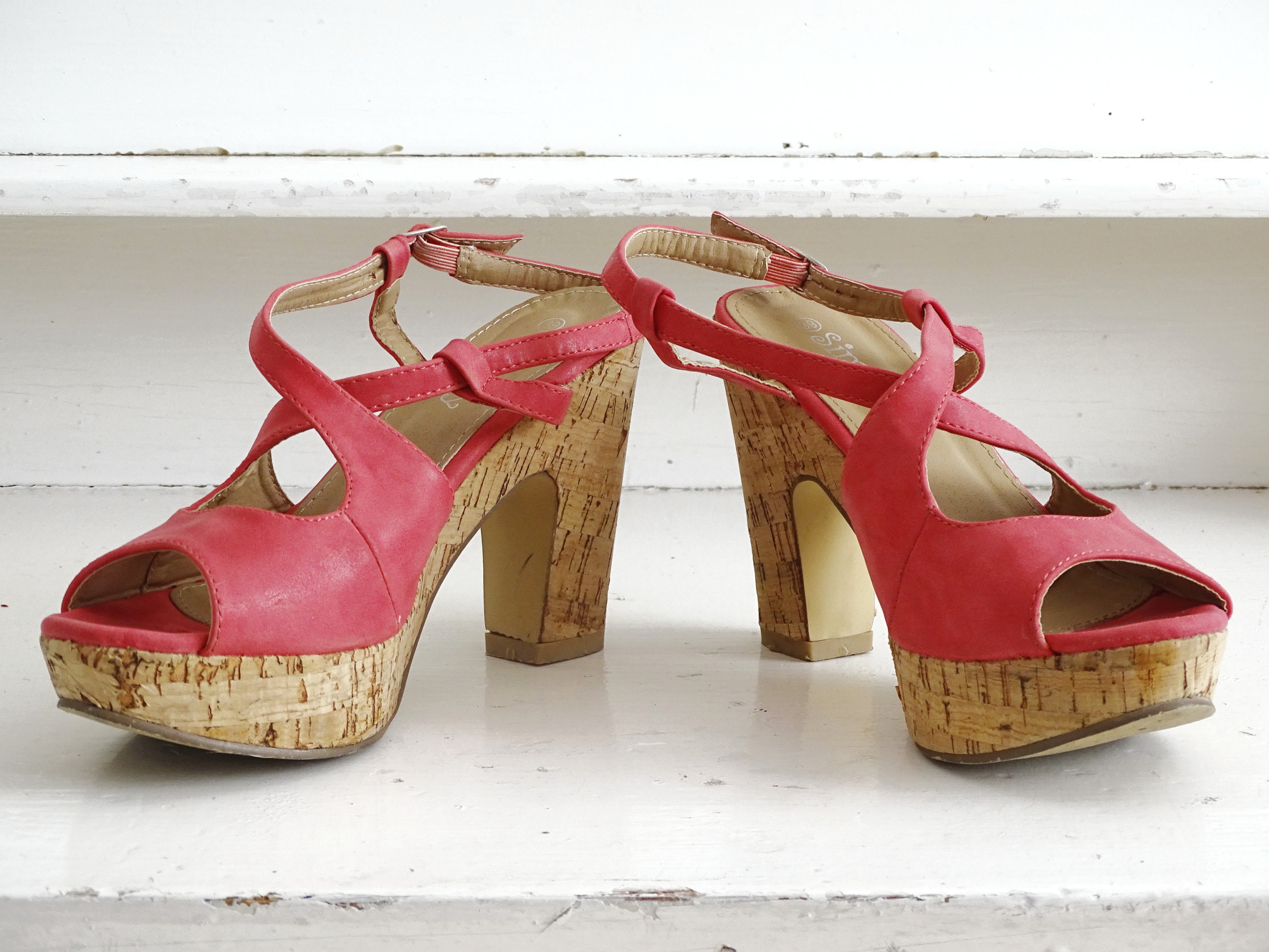 Scarpe con top plateau rosa antico