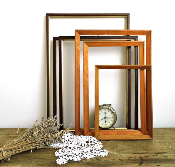 Set 6 Vintage Wood Picture Frame Large Mirror Wall Image 0