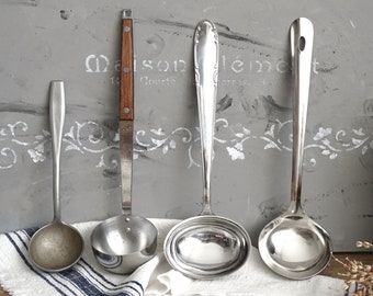 Metal Ladle Soup Serving Spoon, Aluminum Ladle, Retro Kitchen Utensil, Stainless Steel Ladle, Rostfrei Ladle, Rustic Country Kitchen Decor