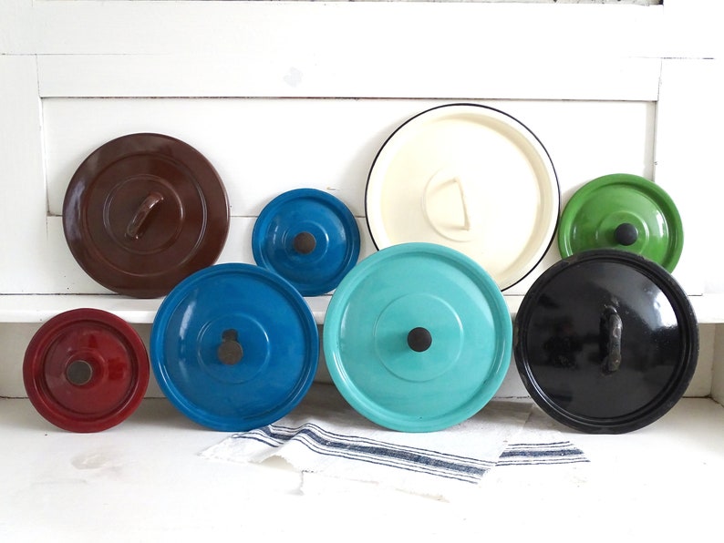 Vintage Enamelware Pot Lid Replacement Cooking Pot Lid Rustic Etsy