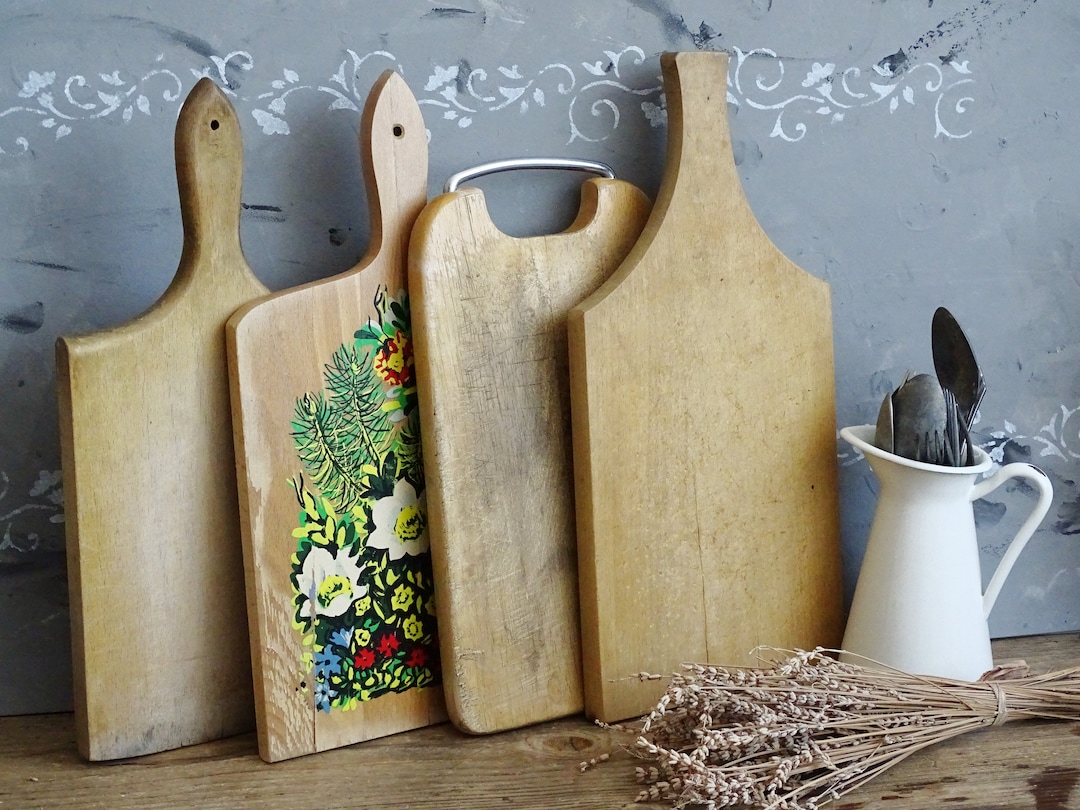 Rustic Wood Cutting Board Handle Primitive Chopping Board Etsy