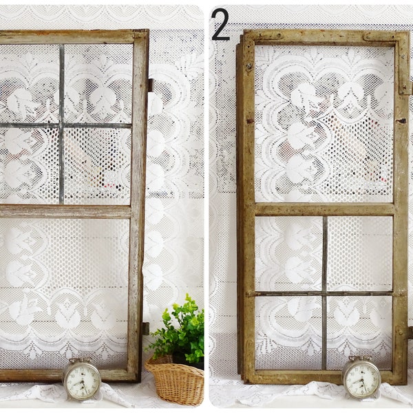 1 cadre de fenêtre en bois antique ancienne fenêtre rustique 2 volets primitif fenêtre extérieure décorative miroir cadre photo ferme vitrine vitrine
