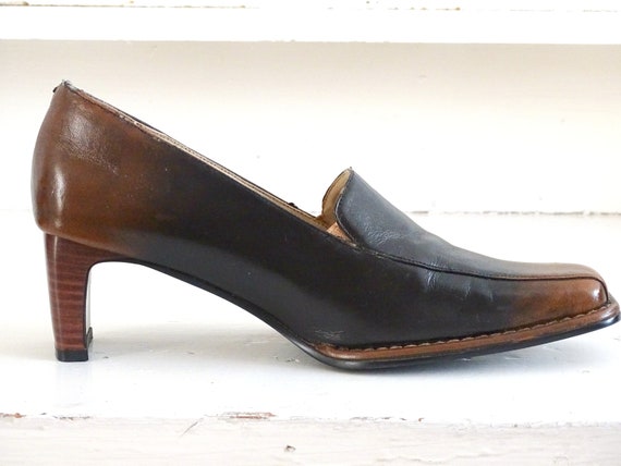 80s Italian Square Toe Mod Pumps Two 