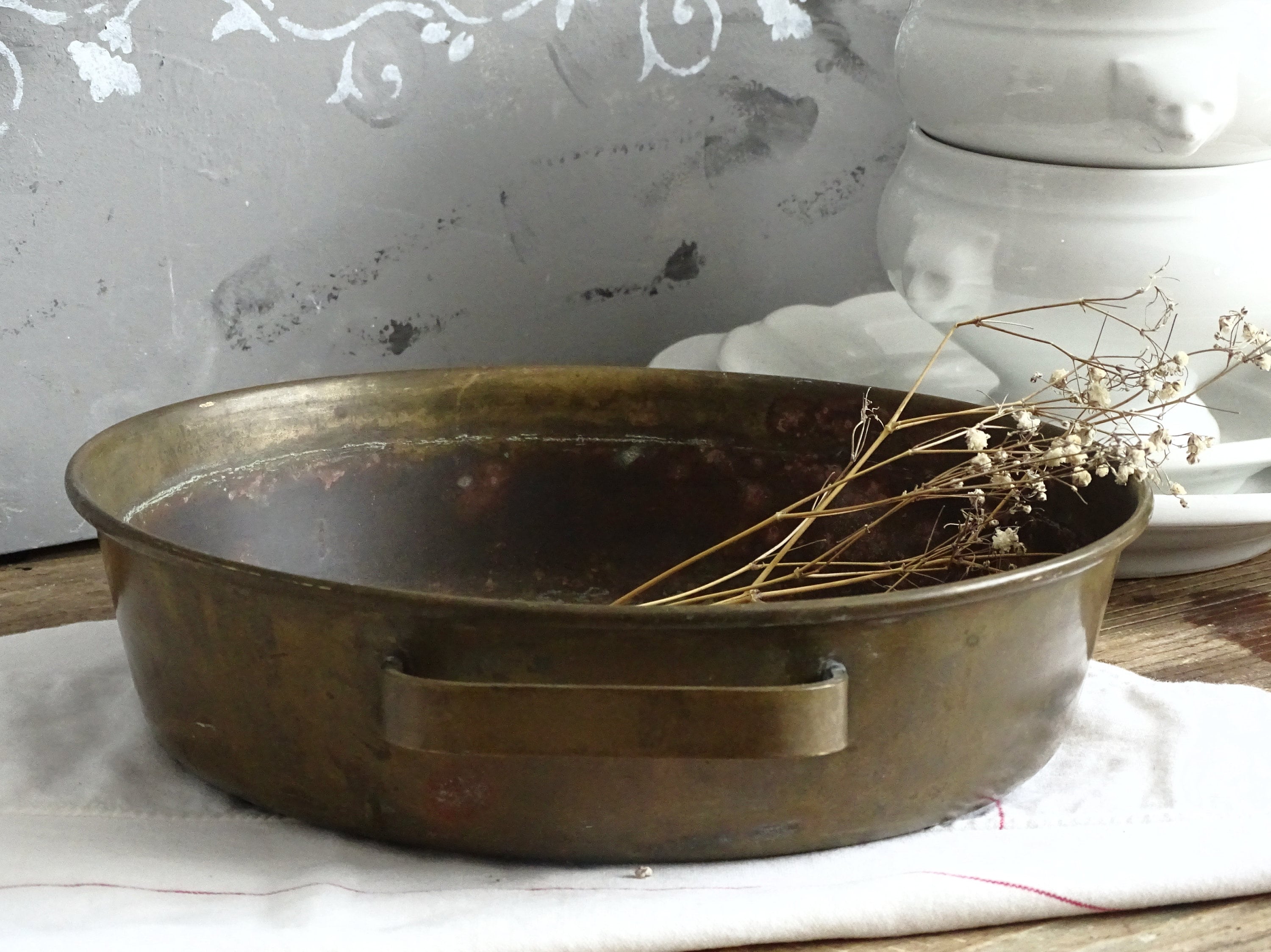 Bol En Laiton Vintage Avec Anses – Décoratif 12,5 X 18 Cm – Coupe Ancienne