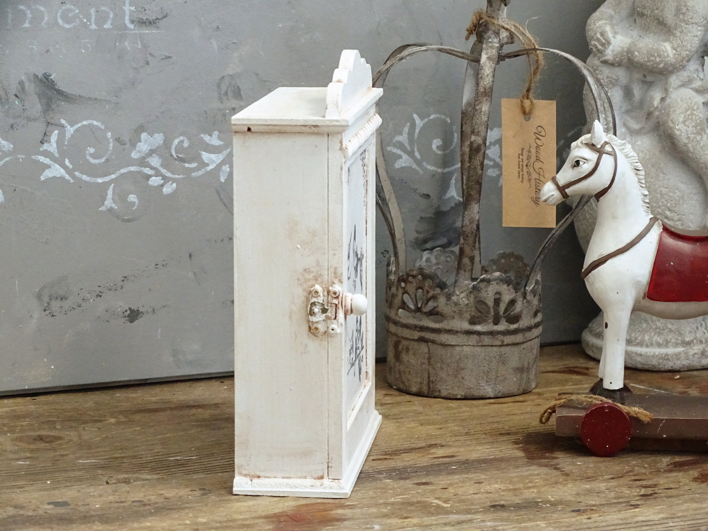 Porte-Clés Boîte À Clés Cage À Oiseaux Shabby Chic Armoire Murale Loft