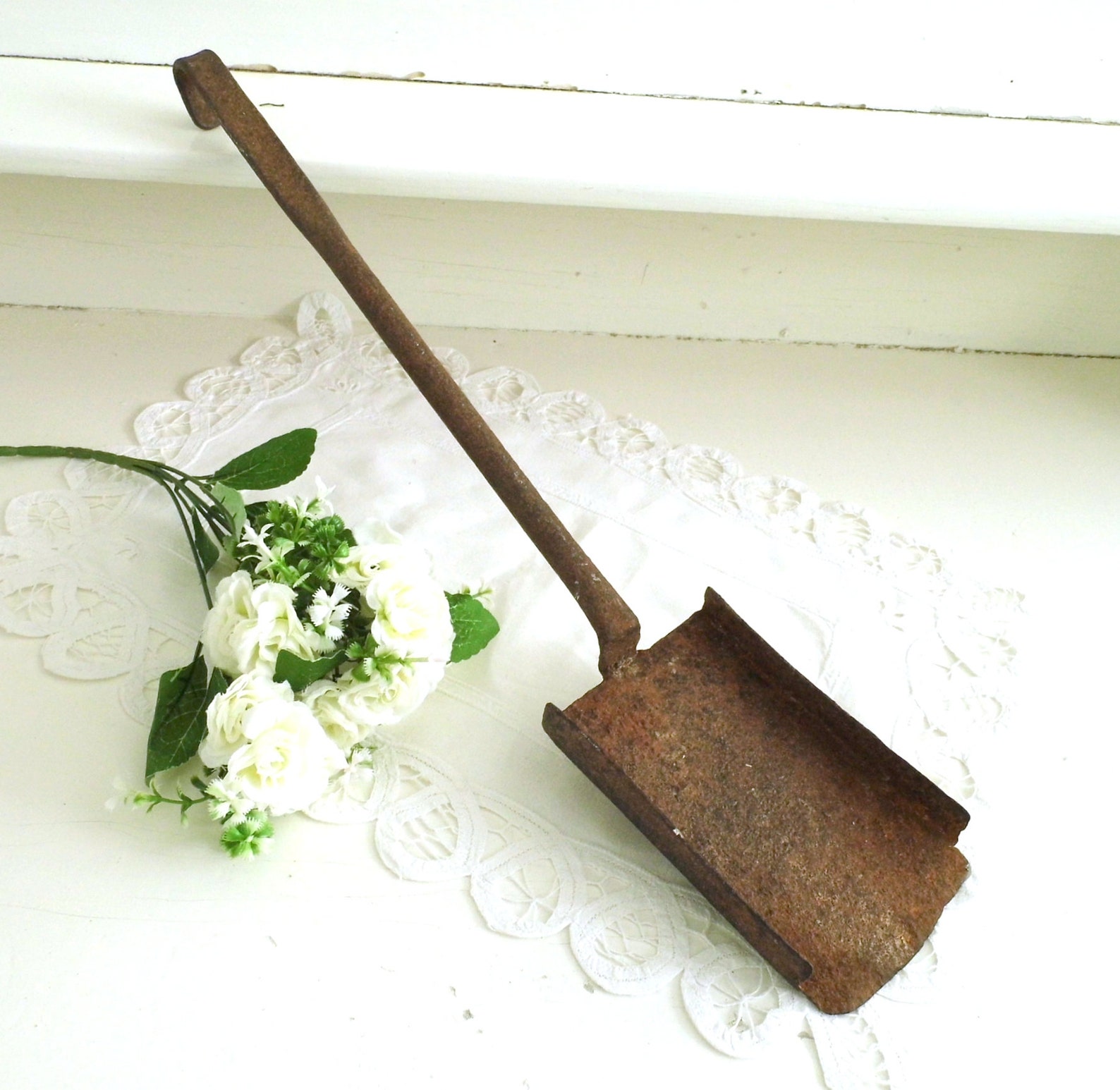 Antique Rusty Coal Ash Shovel Old Fireplace Rustic Firepit Etsy