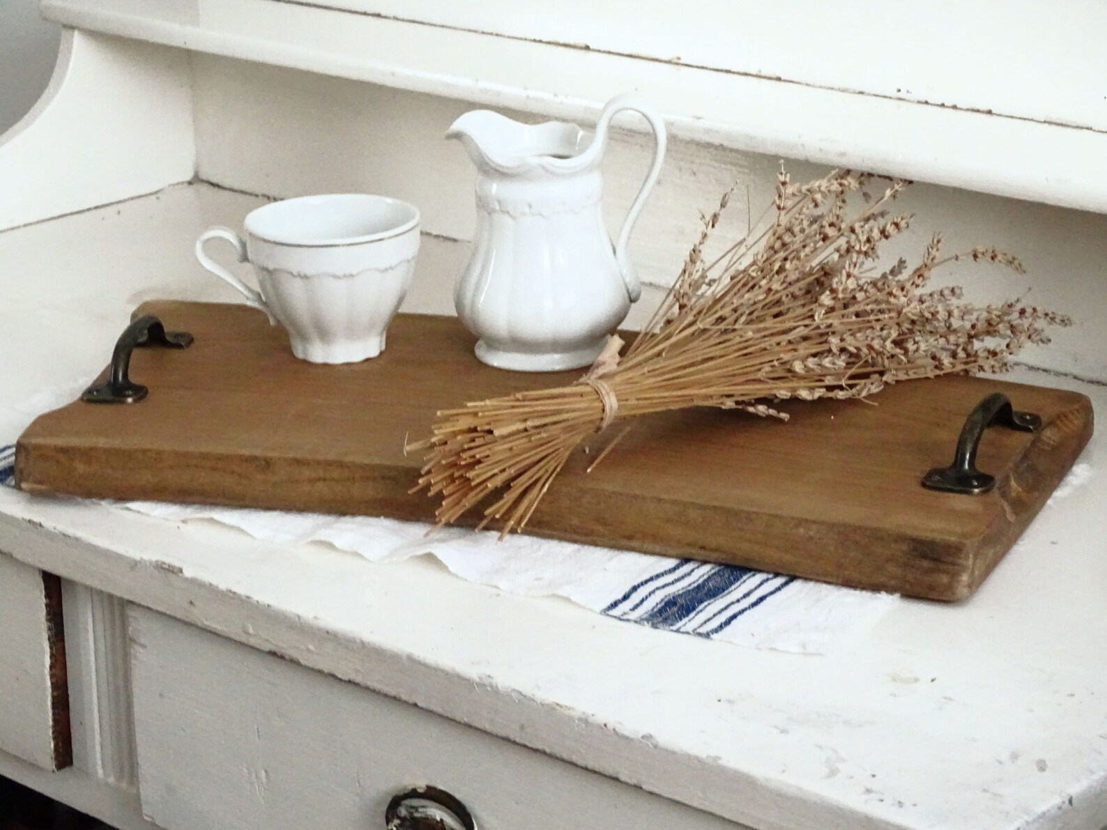 Large Cutting Board Metal Handles Charcuterie Rectangle Etsy