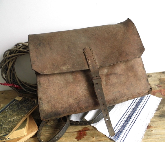 antique leather satchel