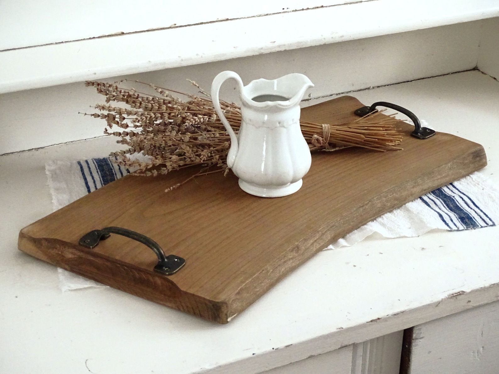 Large Cutting Board Metal Handles Charcuterie Rectangle Etsy