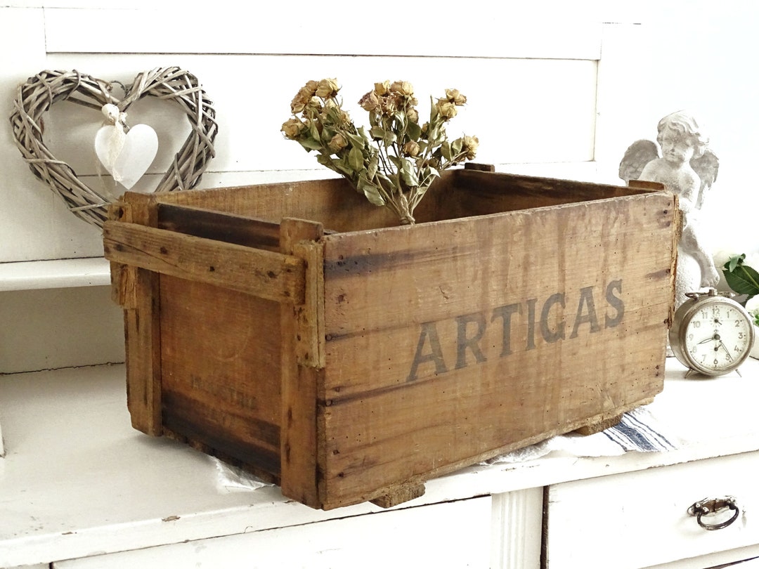 Large Wooden Crate Spanish Wine Bottles Crate Box Industrial Etsy