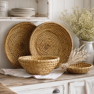 Coiled Rye Basket: Bread Dough Proofing Basket, Farmhouse Decor