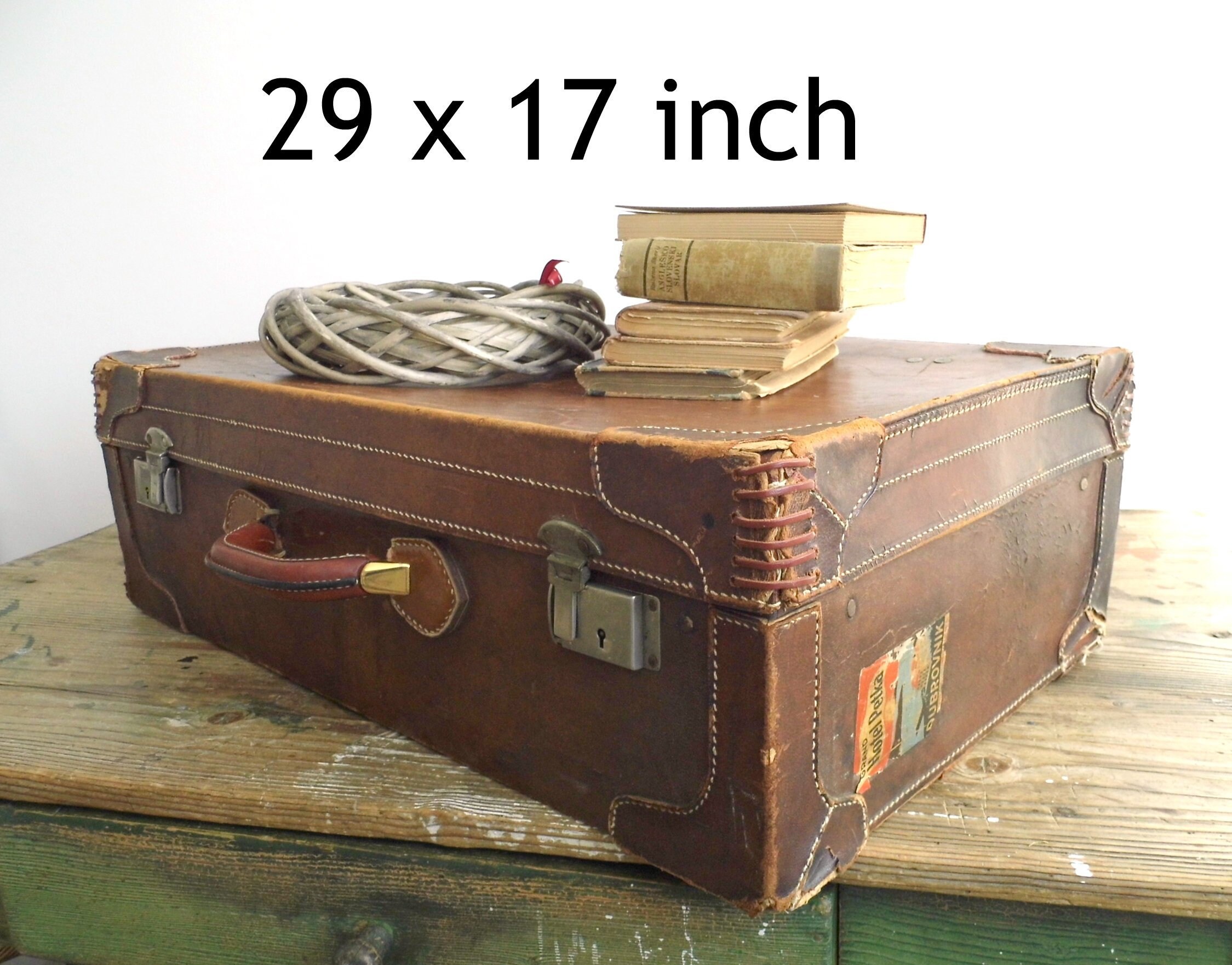 old leather luggage