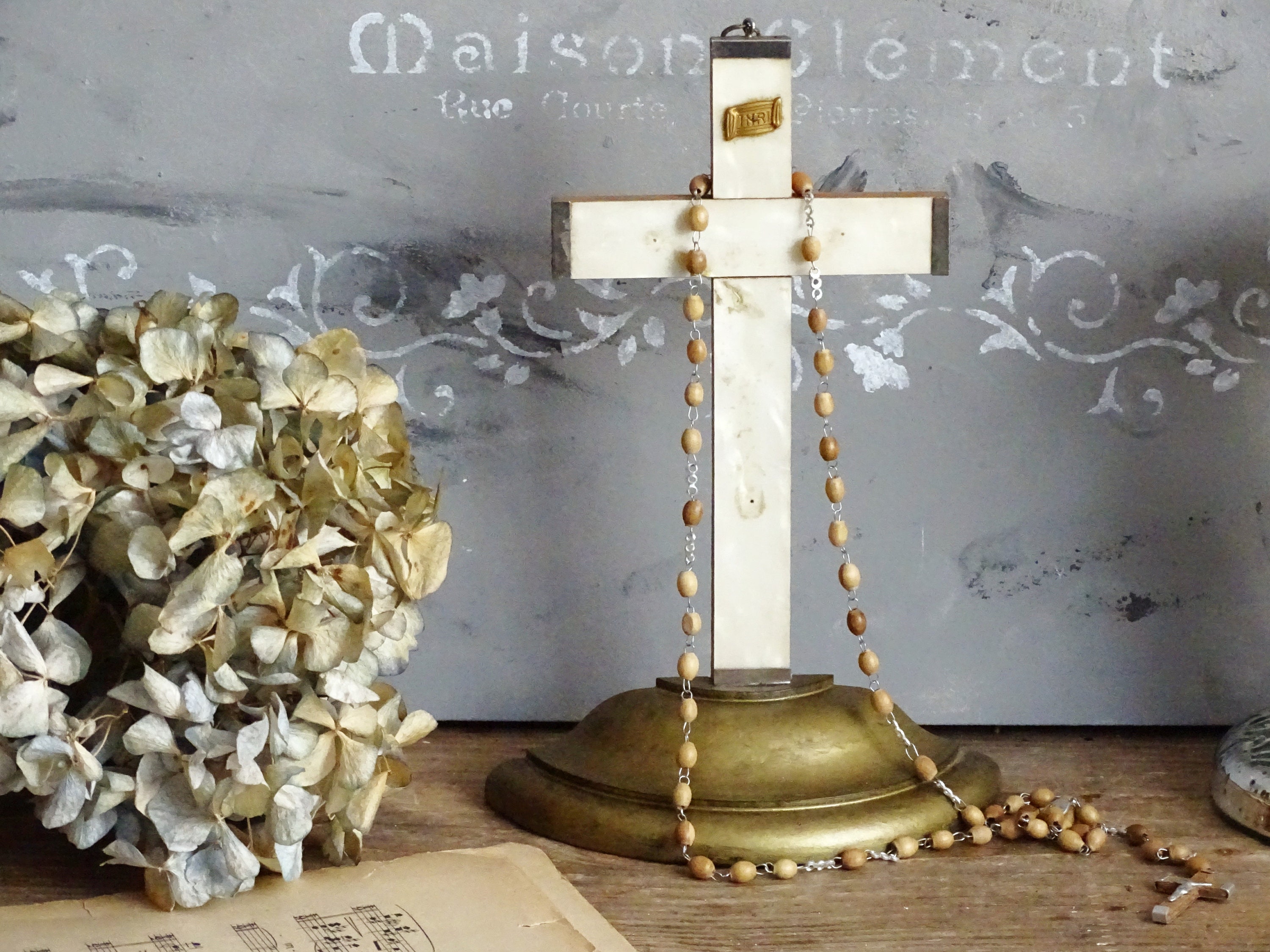 Rosary Marble Design Beads, Jerusalem Cross, Soil & Crucifix