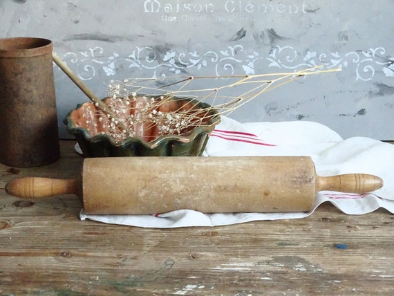 Rodillo de madera antiguo, herramienta para hornear pastelería rústica,  rodillo de masa de pastelería, utensilio para hornear, cocina campestre de  granja, accesorio fotográfico de comida -  México