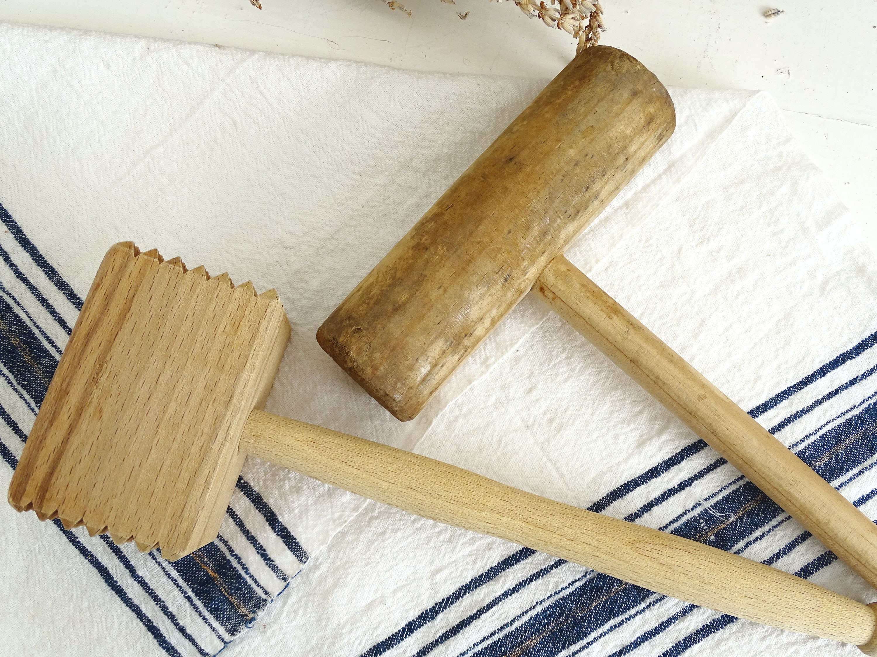 Wooden Kitchen Meat Mallet Meat Tenderizer Old Steak Mallet Etsy