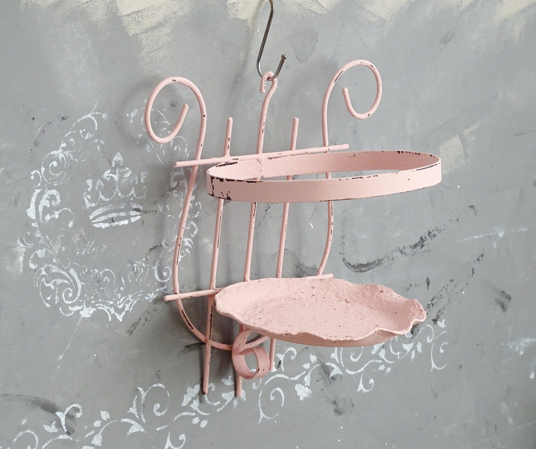 Pink Metal Wall Planter, Wall Hanging Plant Pot Hanger, Plant Holder