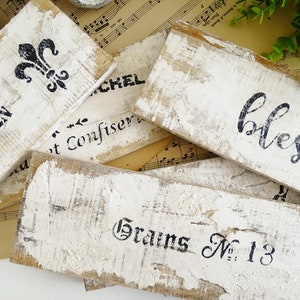 Shabby Chic Wood Wall Sign French Lettering, Whitewashed Wood Panel, Farmhouse Sign, Handmade Wood Wall Plaque, Country Cottage Wall Decor