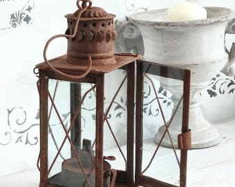 アンティークの鉄道用石油ランタン、ケージ付きハリケーン灯油ガスランプ、素朴な照明