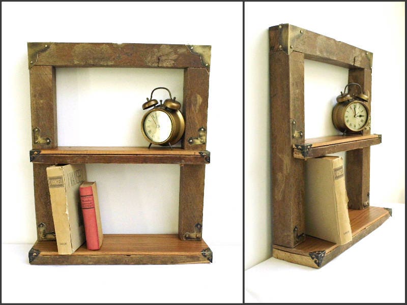 Vintage Wall Wood Shadow Box Empty Frame Walnut Antique Wooden