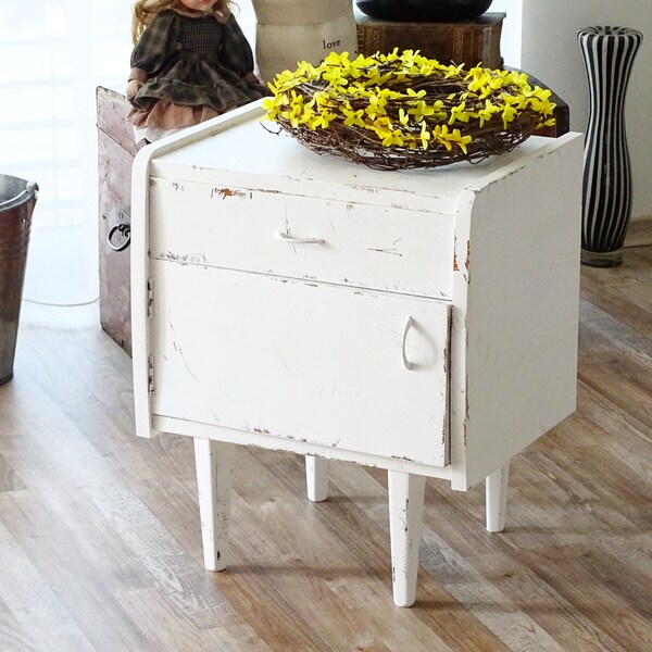Distressed Nightstand Etsy