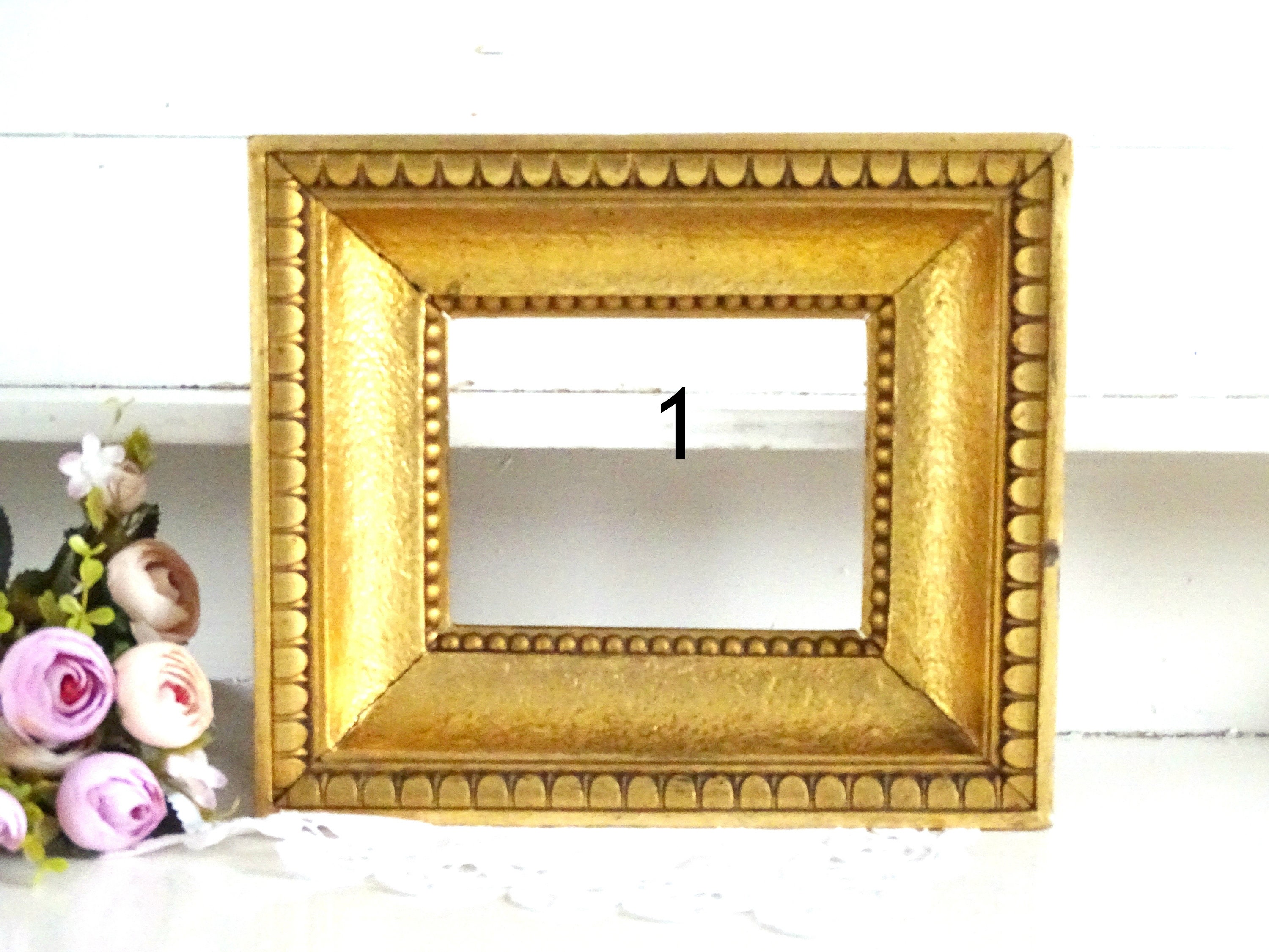 Small Ornate Gold Picture Frame Gilded Deep Photo Frame Beige Etsy