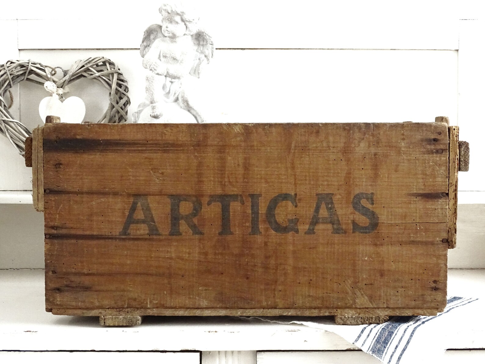 Large Wooden Crate Spanish Wine Bottles Crate Box Industrial Etsy