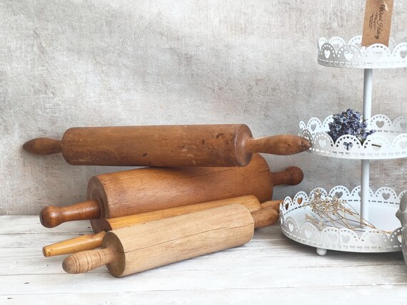 Rouleau à Pâtisserie En Bois Vintage - Cuisine - Original - Occasion