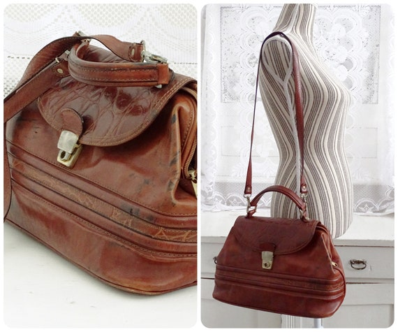 Used CELINE nylon leather shoulder bag handbag doctor bag Italian high-end  second-hand famous brand vintage - Shop Mr.Travel Genius Antique shop  Messenger Bags & Sling Bags - Pinkoi