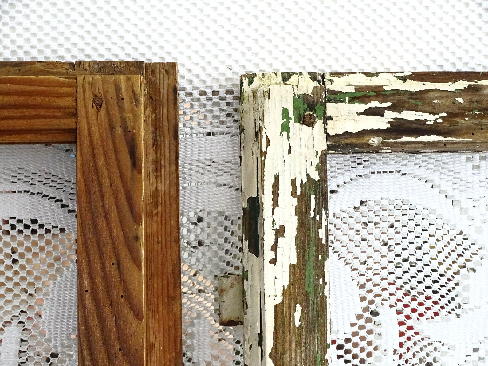 1 Antique Wood Window Frame Old Rustic Window 3 Pane Primitive Etsy