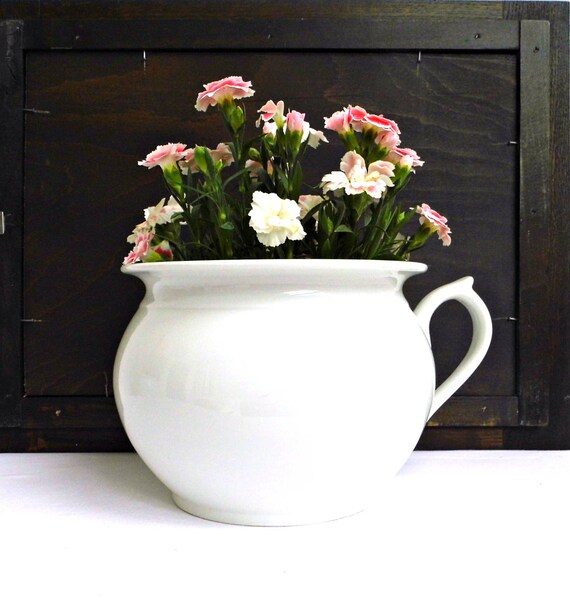 Ancien Pot De Chambre En Porcelaine Vintage H C Bohême