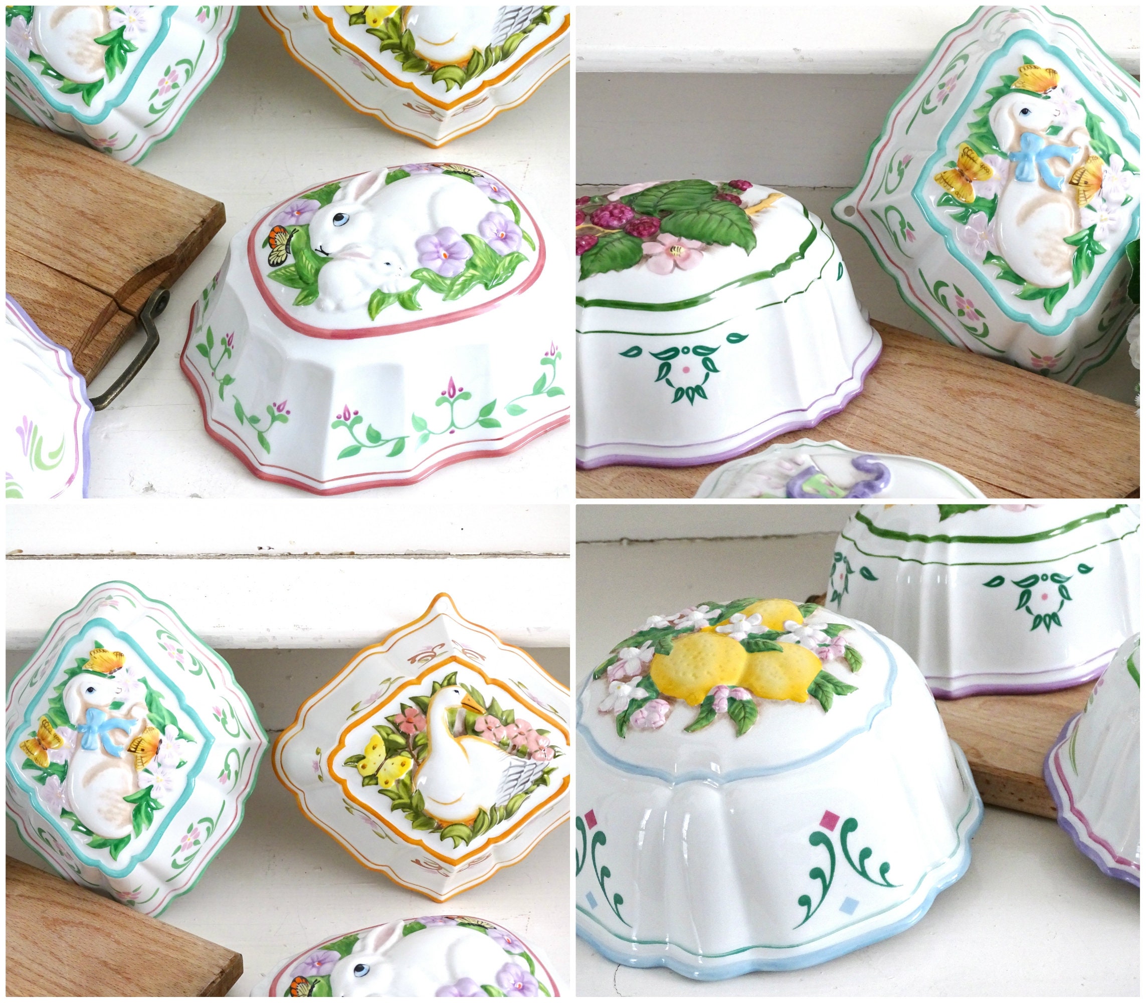 Le Cordon Bleu Ceramic Jello Mold: Franklin Mint Country Kitchen