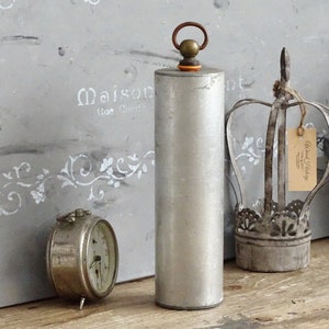Antique French Aluminum Bed Warmer: Primitive Farmhouse Decor