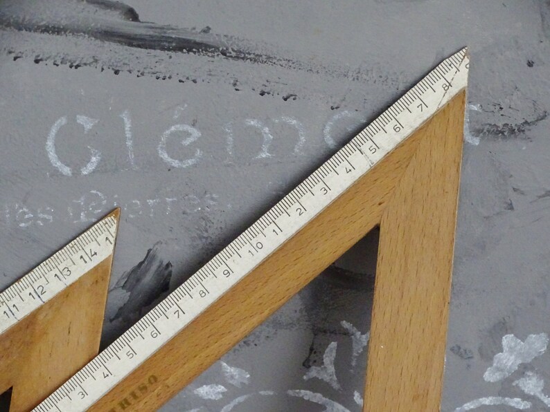 Vintage Triangle Wood Ruler School Math Ruler Angle Drawing - Etsy