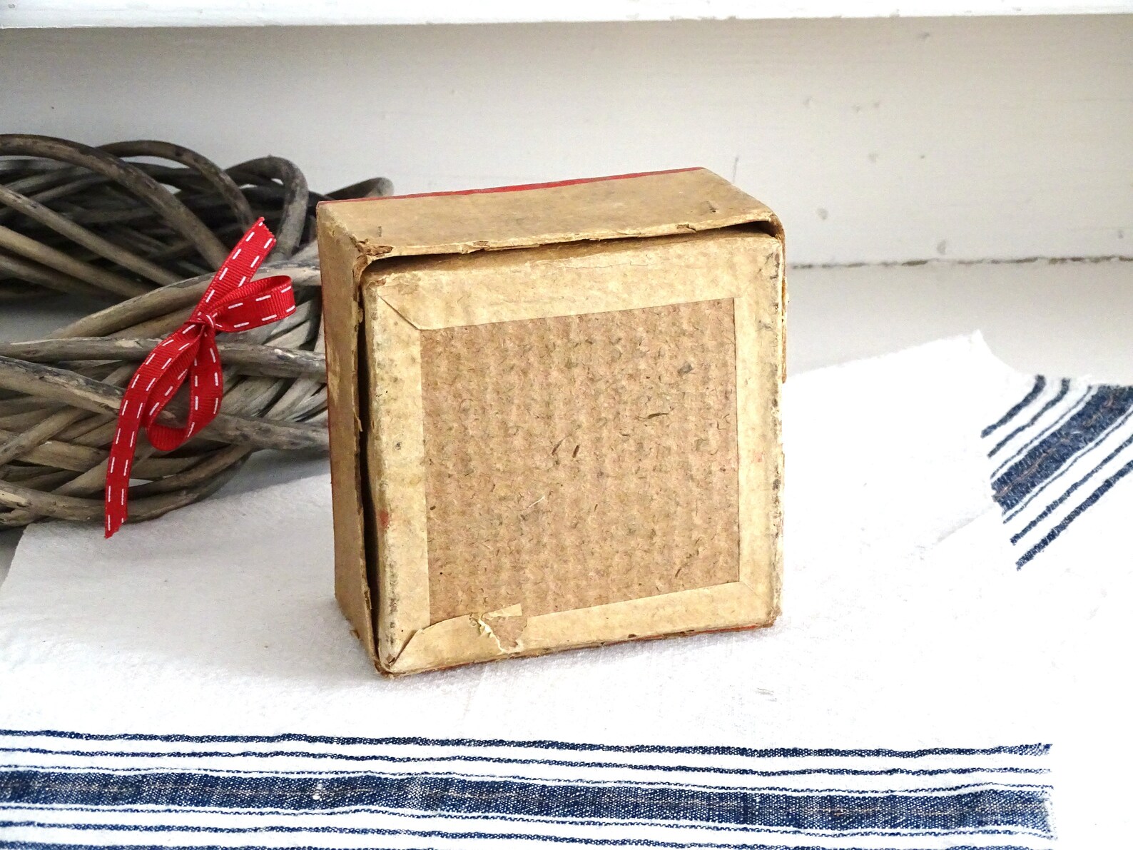 Vintage Old Cardboard Box with Lid Small Paper Box Ephemera Etsy