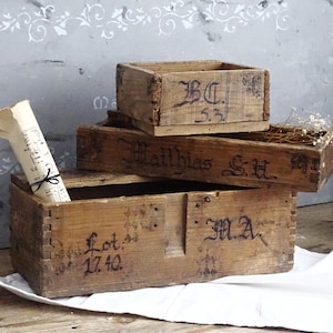 Primitive Holz Pflanzkasten, Blumentopf Box, Shabby Chic French Country Decor, rustikaler Bauernhausgarten, dekoratives Holzbox Herzstück