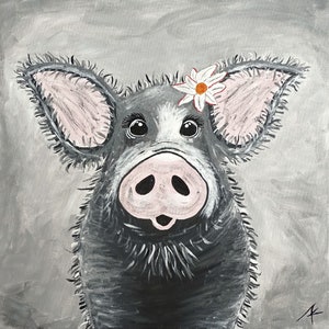 Acrylbild mit schwein