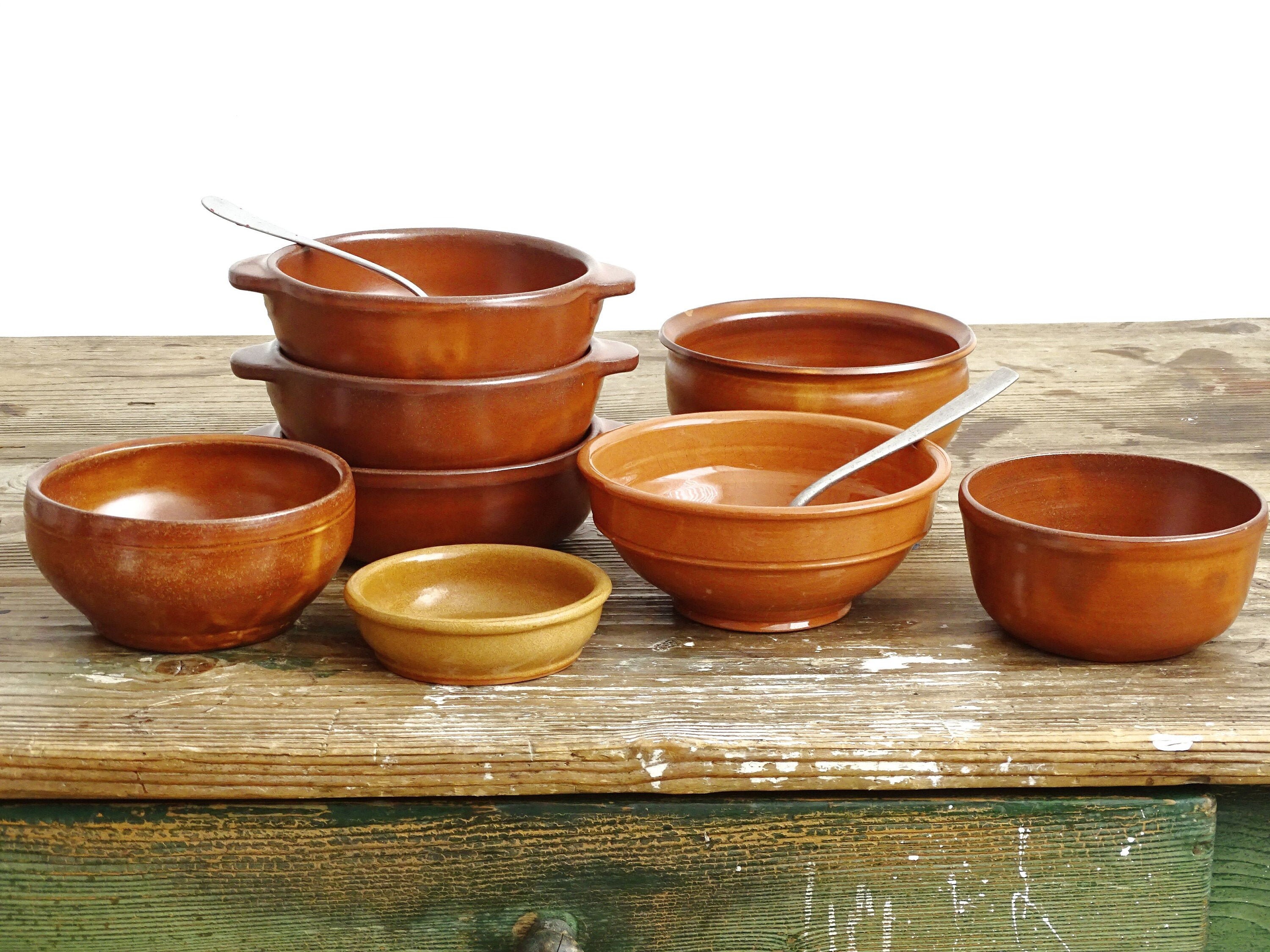 Rustic Ceramic Breakfast Bowl Cereal Bowl Brown Glazed Pottery Etsy