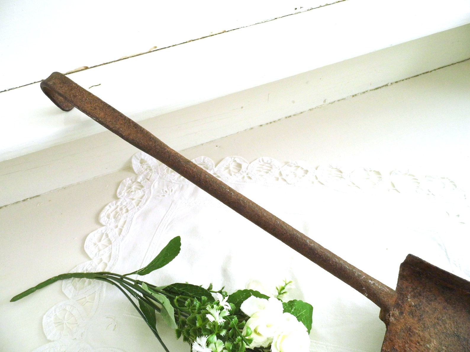 Antique Rusty Coal Ash Shovel Old Fireplace Rustic Firepit Etsy