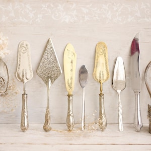 Antica paletta per torta in argento: utensile da dessert decorato per matrimoni