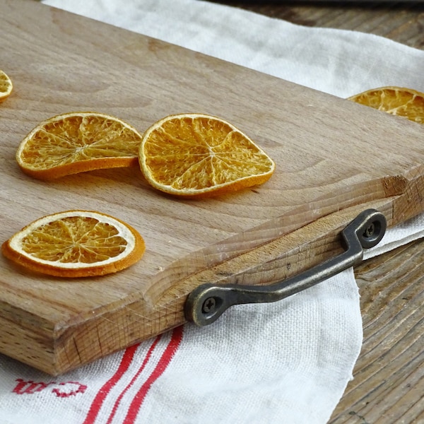 Wood Bread Board Metal Handles, Rustic Cutting Board, Charcuterie, Chopping Board, Butcher Block, Cheese Board, Rectangle Wood Serving Tray