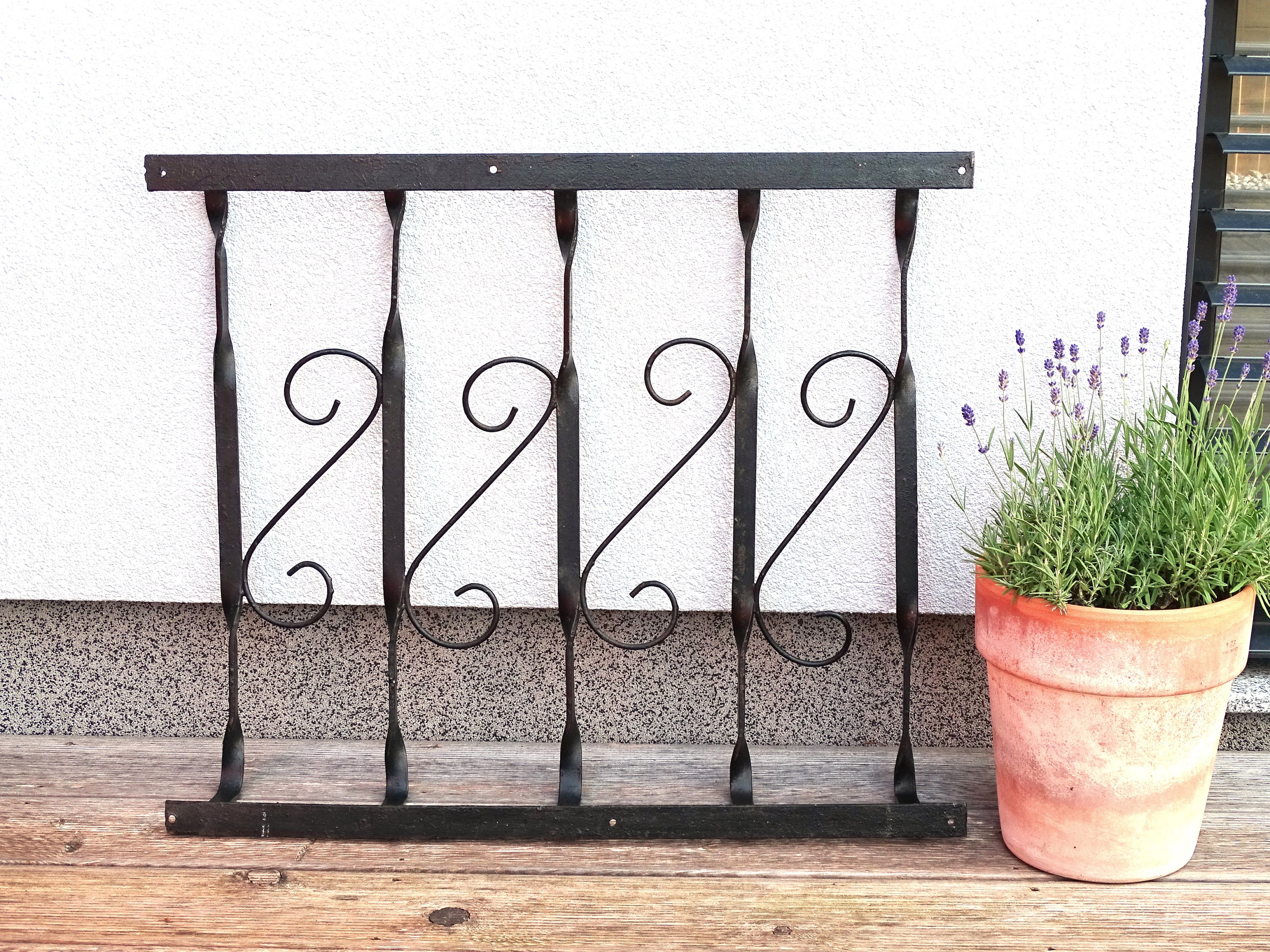 Wrought Iron Window Grille: Brocante Garden Decor