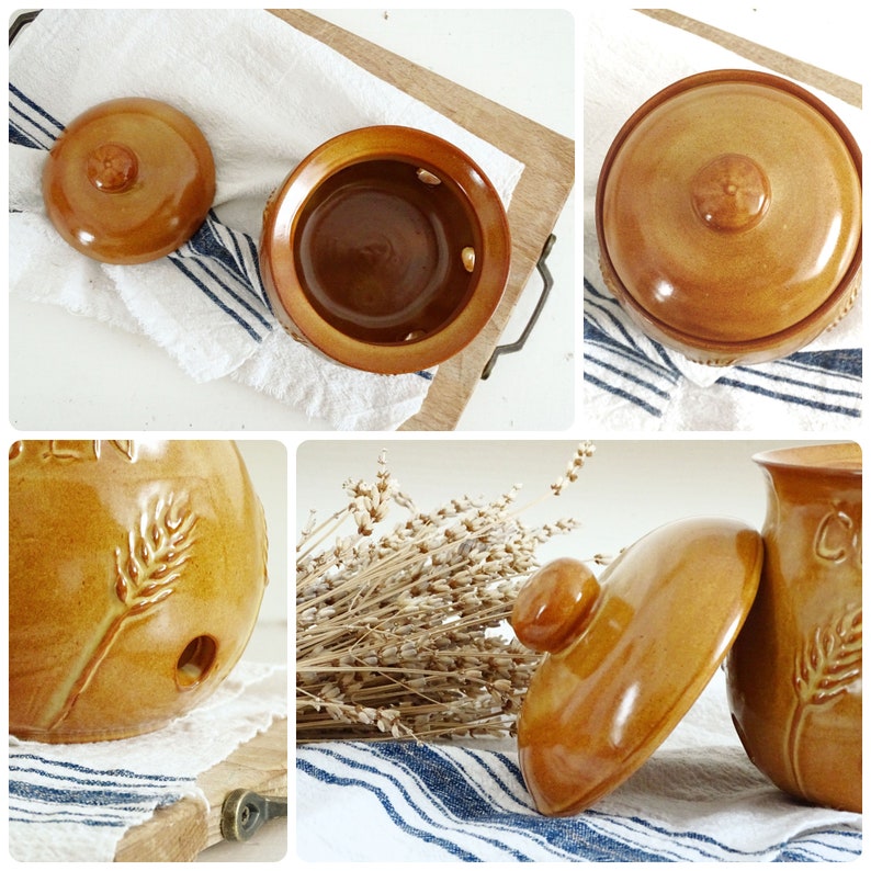 Home & Living Ceramic Garlic Keeper Crock Rustic Terracotta Garlic