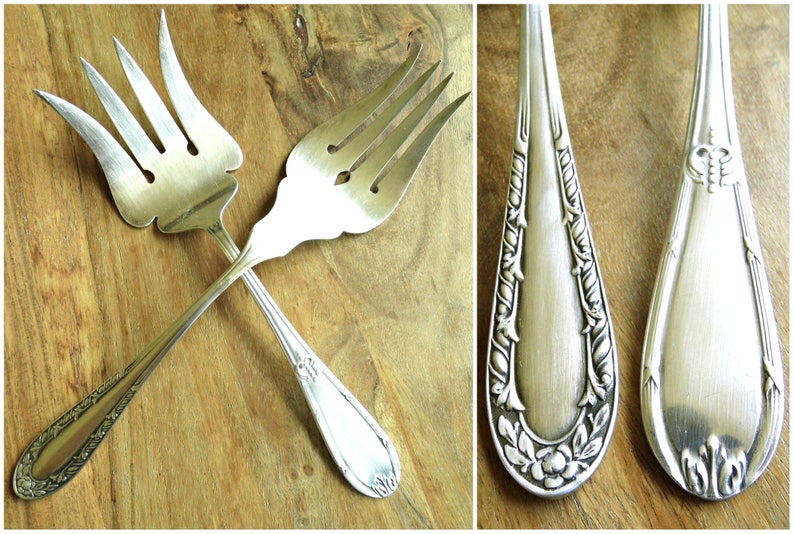 Antique Maltese Silver Plated Meat Serving Utensil Fork Ornate Bread Fork Trident 3 Prong Fork Server Old Buffet Serving Flatware Silverware