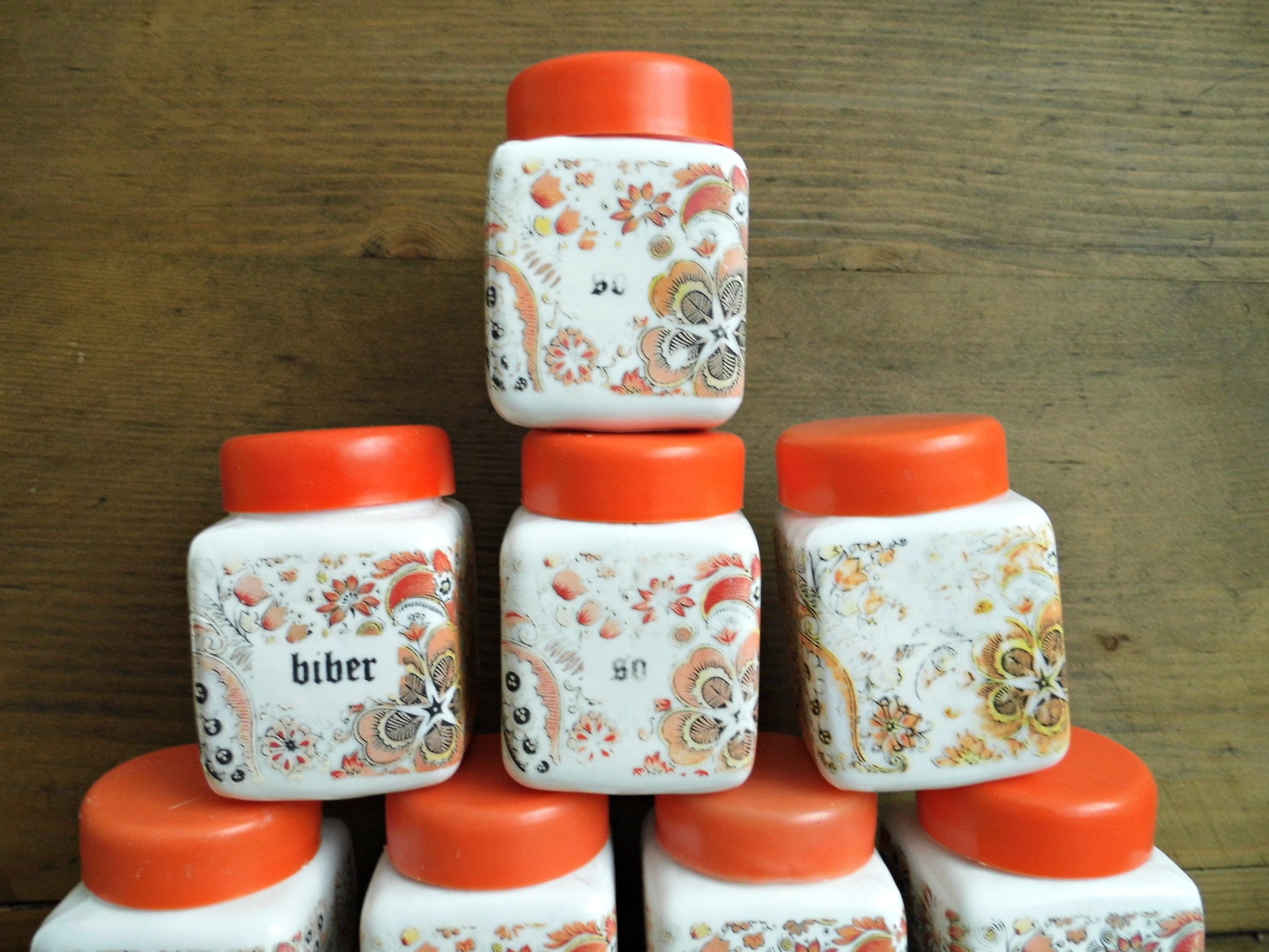 white milk glass spice jars