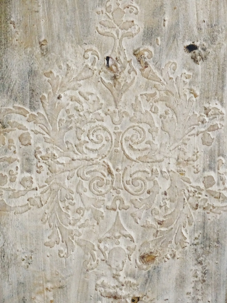 Decorative Aged Wood Wall Tile, Antique Baroque Style Wall Art Tile, Brocante Shabby Chic Wood Tile, Textured Distressed Wall Wood Decor zdjęcie 2