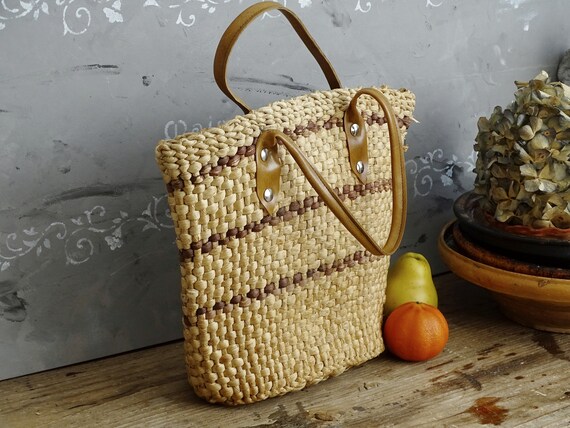 Straw Market Tote Woven Shopping Basket Bag Natural Fiber Market Bag Boho Beach Bag Rustic Straw Tote Casual Straw Bag Summer Beach Bag Etsy UK
