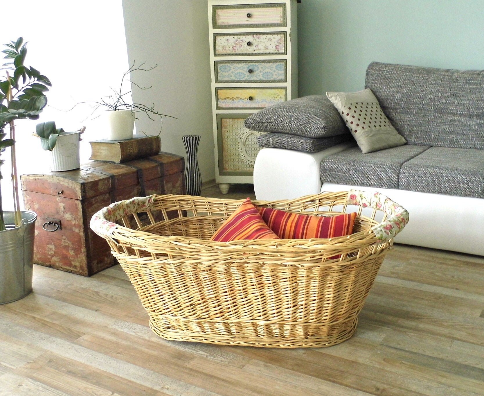 large wicker crib